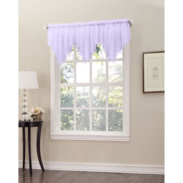 No. 918 Erica Sheer Crush Voile Single Ascot Curtain Valance - 51x24 - Purple