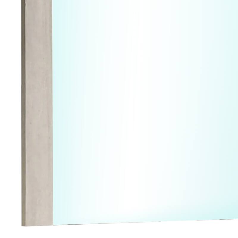 Nomi Dresser Mirror, 44 Inch White Wash Rectangular Wood Frame - White Wash