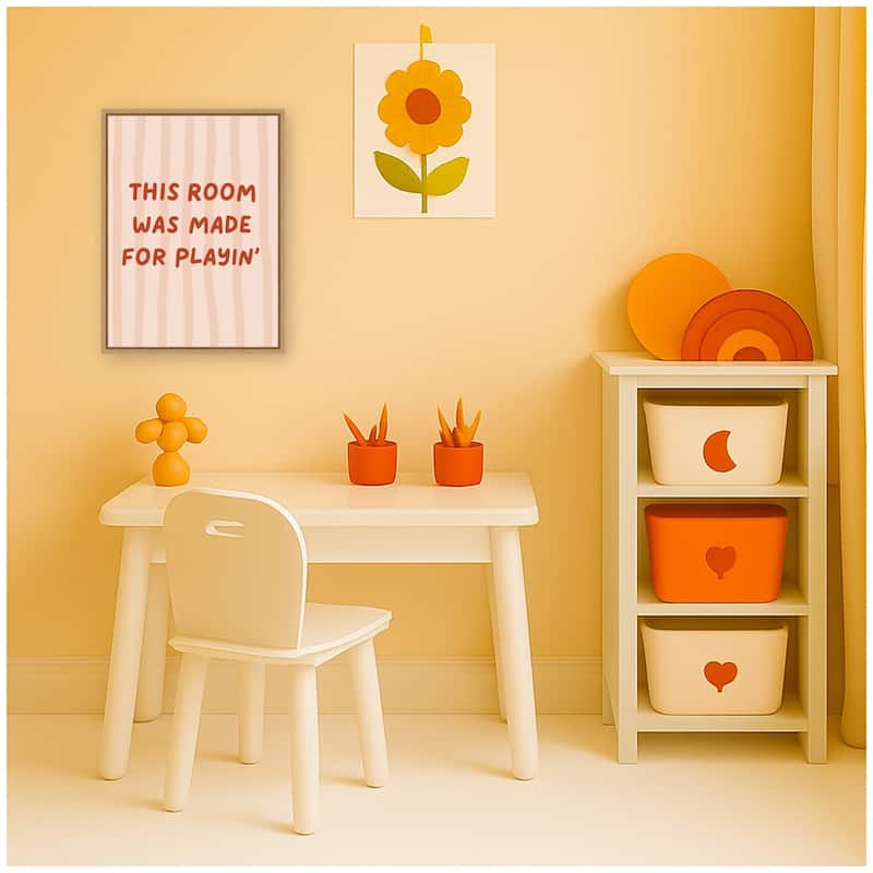 Kate and Laurel This Room Was Made For Playing by Laura Moss Framed Canvas Wall Art Print