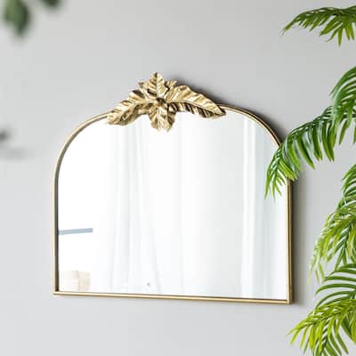39.5" x 35" Gold Arched Mirror with Metal Frame