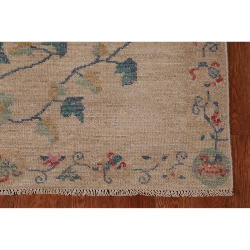Hand Knotted Oriental 100% Wool Carpet Traditional All-Over Beige & Ivories Art Deco Area Rug - 6' 5'' X 2' 10''