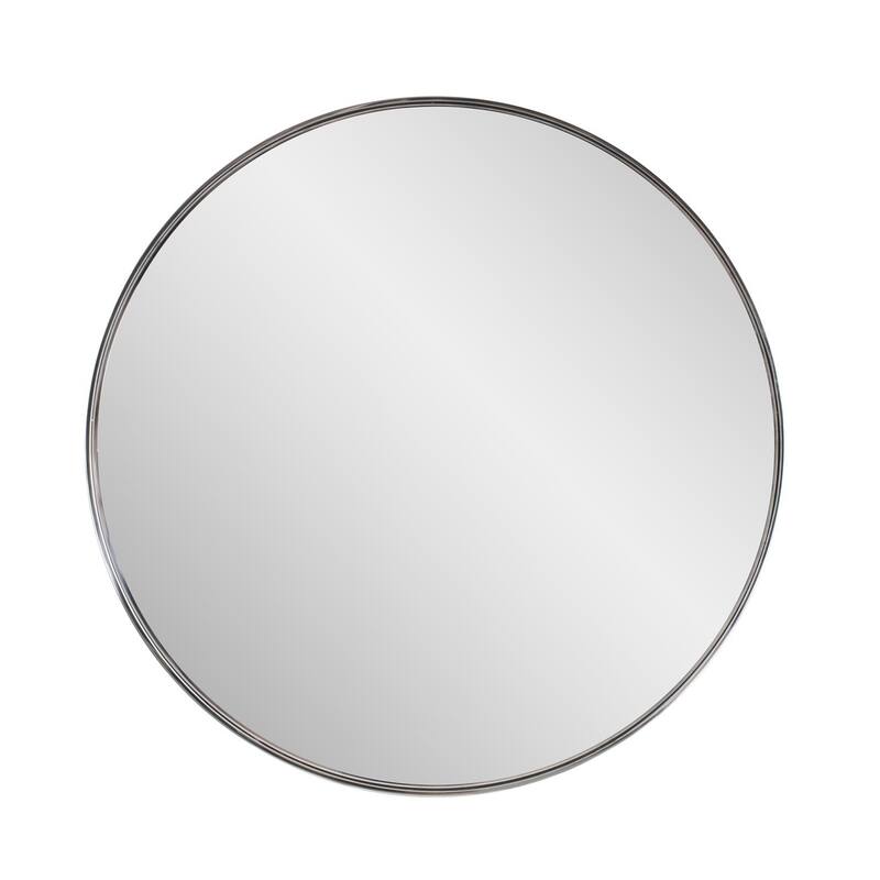 Steele Polished Silver Round Mirror - 41 x 41 x 6