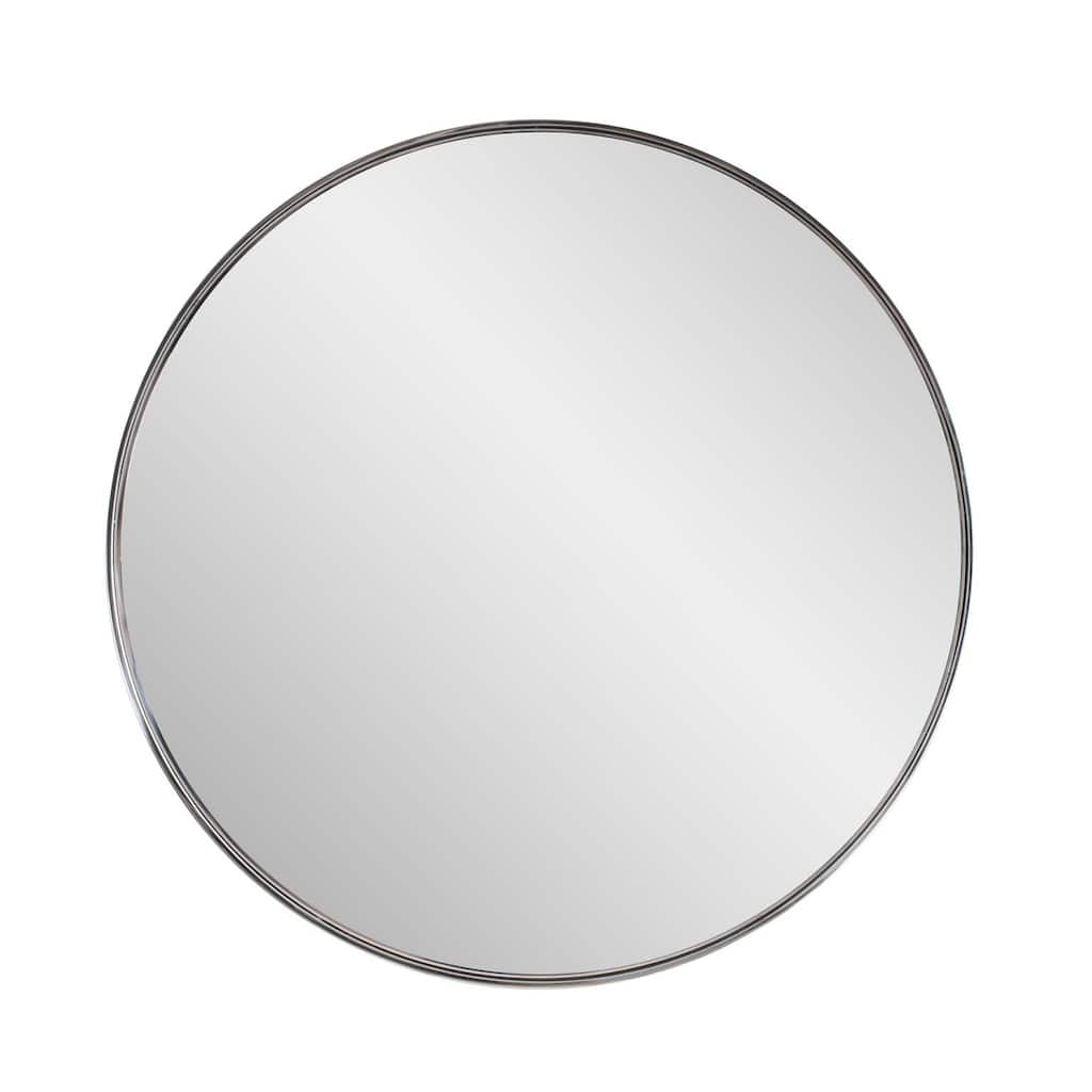 Steele Polished Silver Round Mirror - 41 x 41 x 6