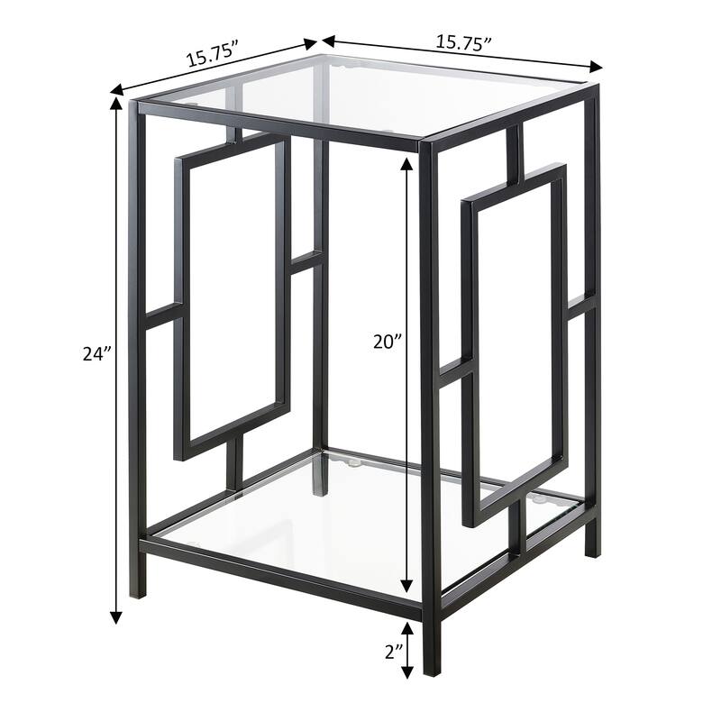 Convenience Concepts Town Square Chrome End Table with Shelf