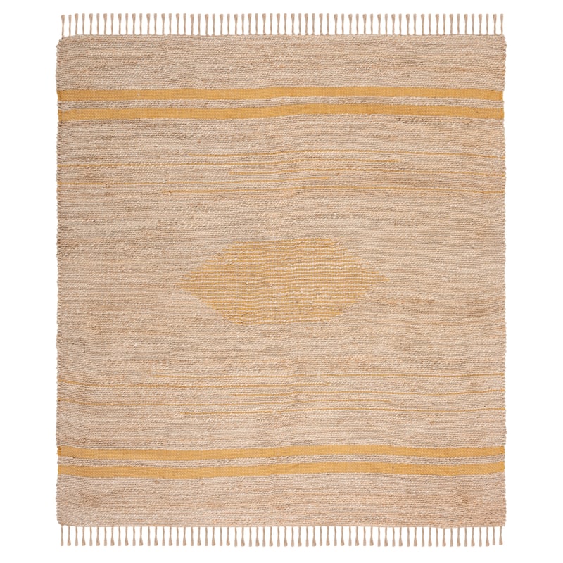 SAFAVIEH Handmade Natural Fiber Paityn Casual Jute Rug - 7' Square - Gold/Natural