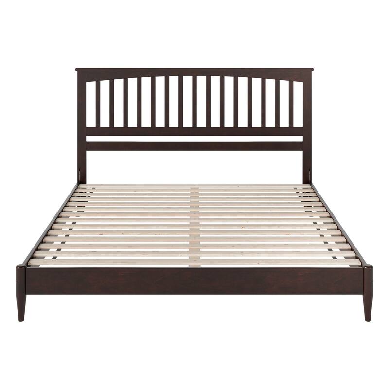 King Size Platform Bed - Solid Wood Low Profile Bed Frame - Espresso Finish