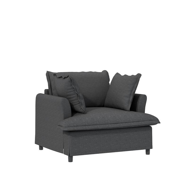 DIY Free Combination Sofa Set with Throw Pillows, Chenille Modular Sectional Sofa for Livingroom Upholstered Cloud Couch