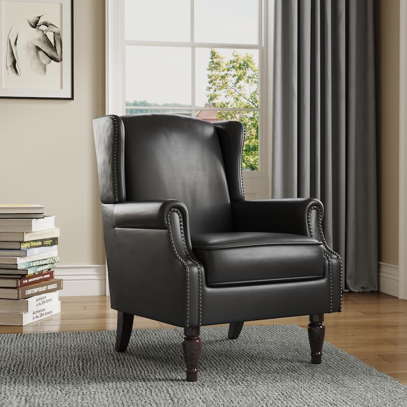 Upholstered Accent Chair Nailhead Trim Arm Chair