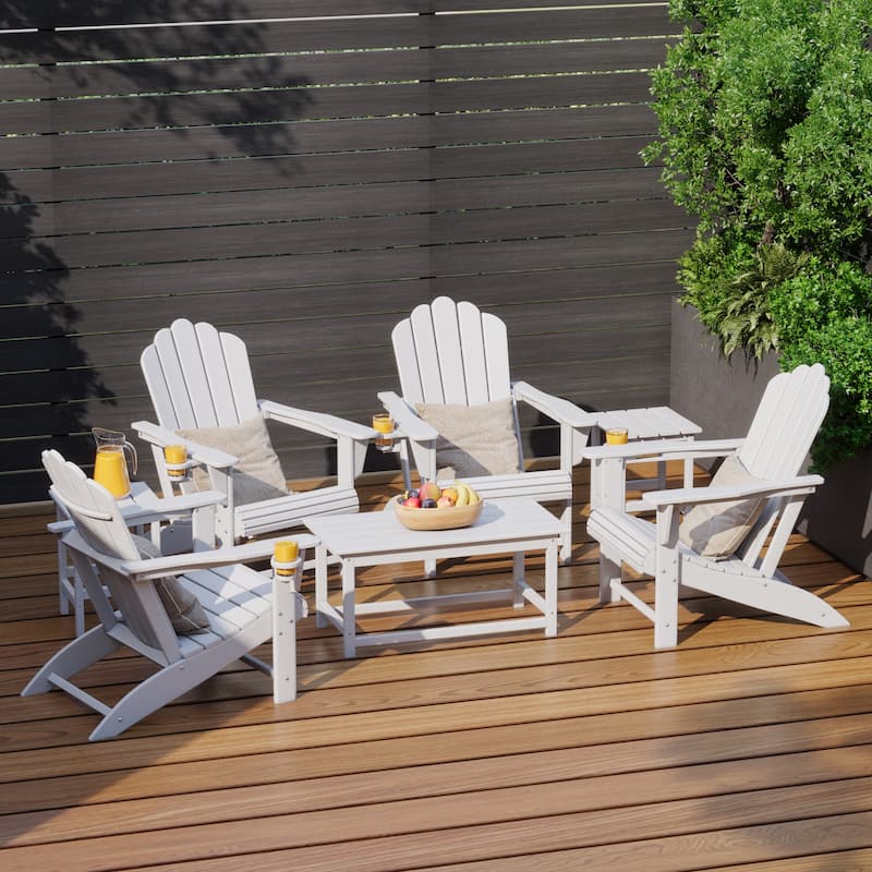 Aderson Outdoor Poly Adirondack Conversation Lounge 7-Piece Set