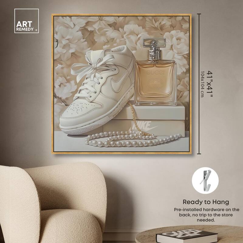 White Sneakers and Pearls Canvas by Art Remedy