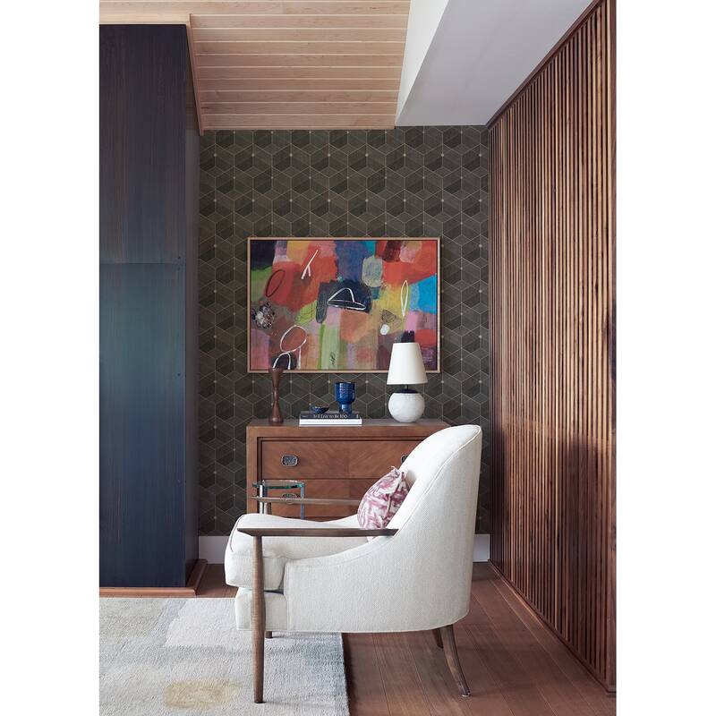 Advantage Muir Chocolate Geo Wallpaper