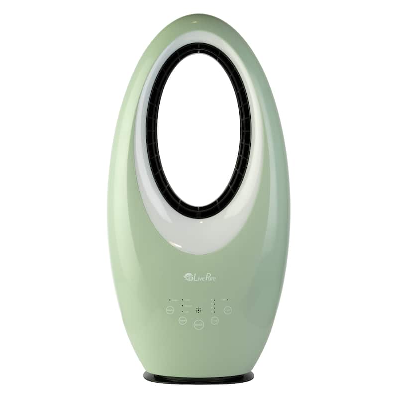 LivePure Oscillating Bladeless Fan with Filter & Aroma Tray - Green