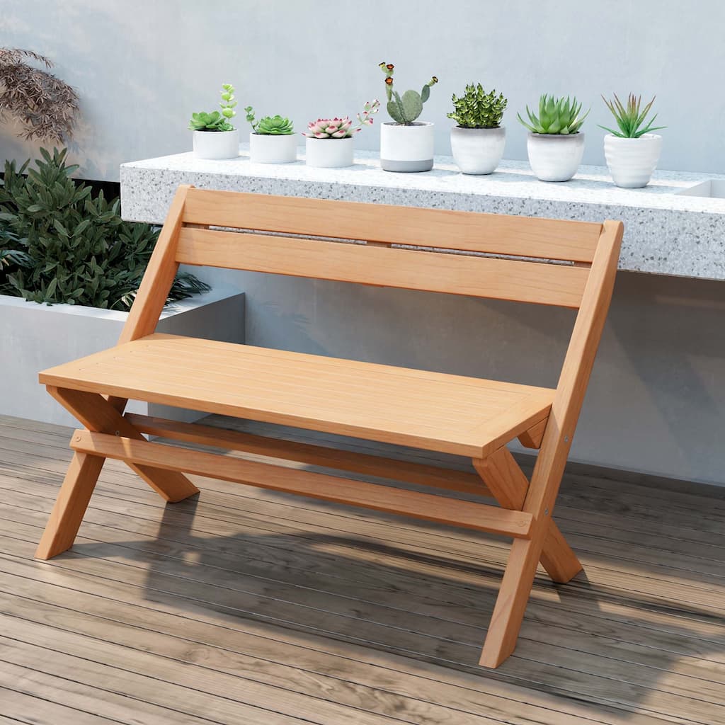 Patio Portable Folding Chair Solid Indonesia Teak Wood Slatted Seat
