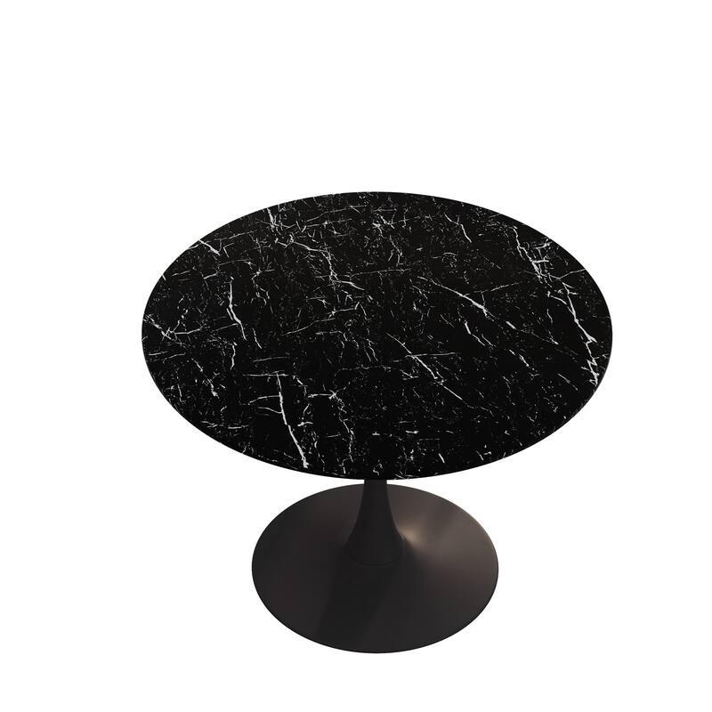 Modern Round Dining Table End Table Leisure Coffee Table with Metal Base