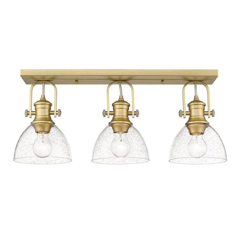 Golden Lighting Hines 3 Light 25" Wide Semi-Flush Linear Ceiling - Matte Black