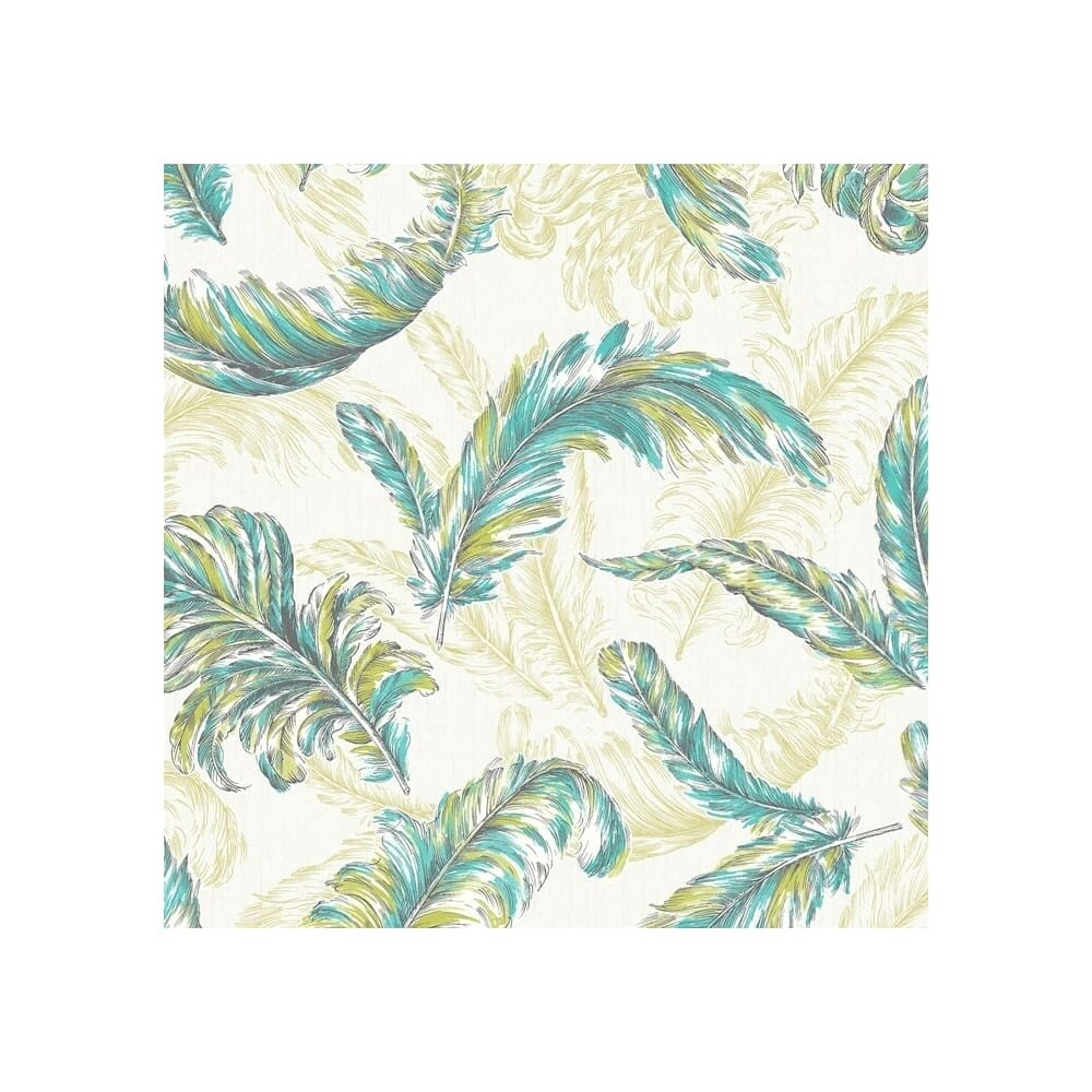 Shop Graham And Brown 32 947 56 Square Foot Gilded Feather Green And Teal By Julien Macdonald Non Pasted Non Woven Wallpaper Overstock 16908268