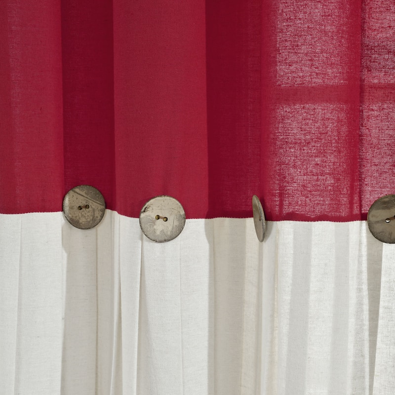 Lush Decor Linen Button Single Panel Window Curtain