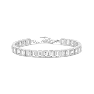 SHYMI Bezel-Set Emerald Tennis Statement Bracelet
