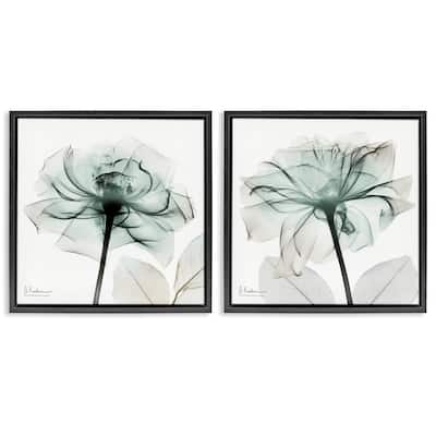 Stupell Serene Emerald Rose Framed Floater Canvas Wall Art Design By Albert Koetsier (Set of 2)