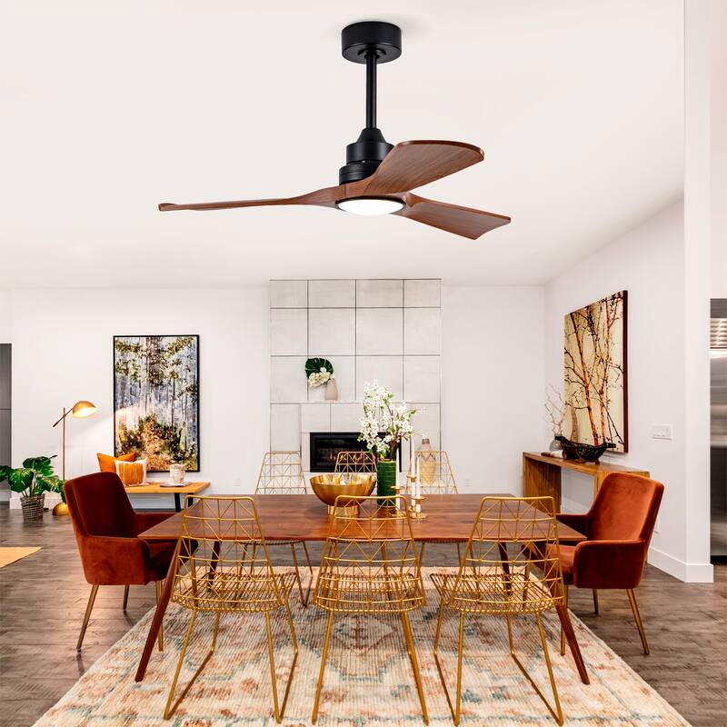42 Inch Ceiling Fans with Lights and Remote, Ceiling Fan with Light 3 Blades Modern Ceiling Fan Noiseless Reversible DC Motor