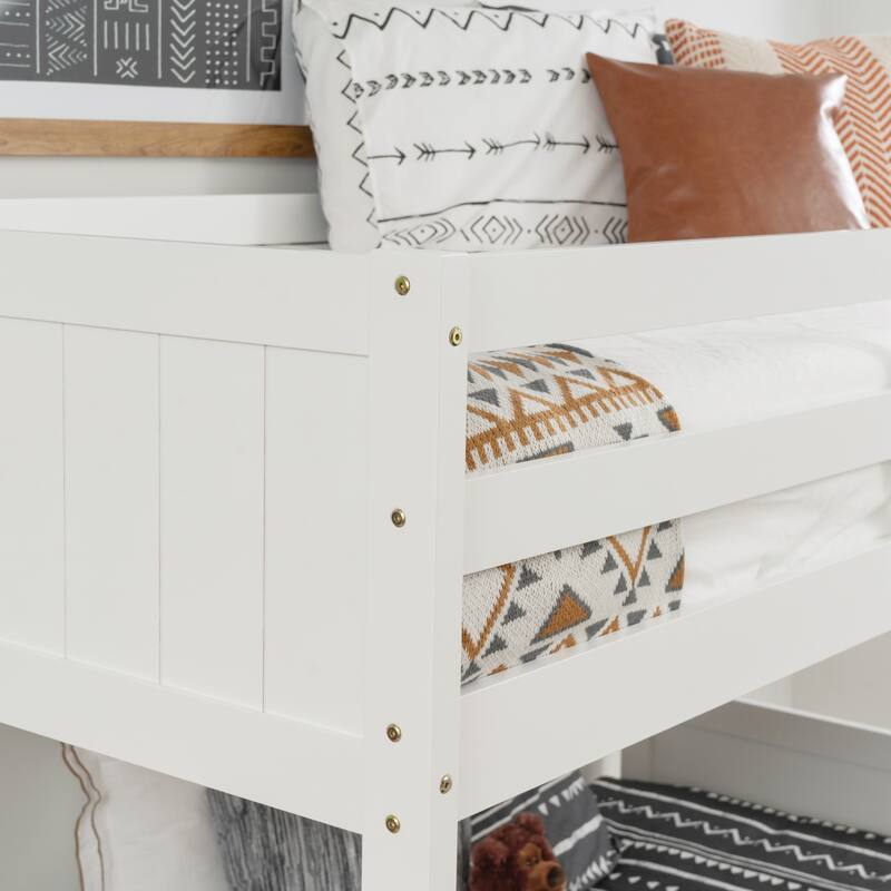 Linon Delphia Low Profile Twin over Twin Bunk Bed