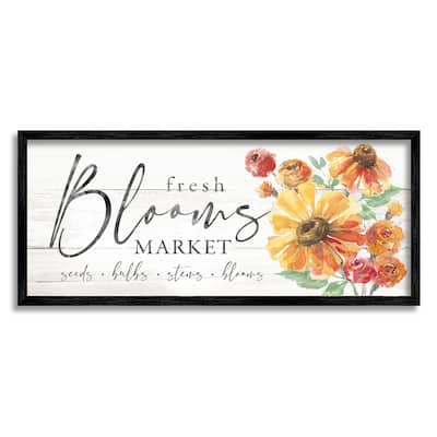 Stupell Fresh Blooms Market Seeds Bulbs Stems Flower Illustration Framed Giclee Art Design By Courtney Morgenstern