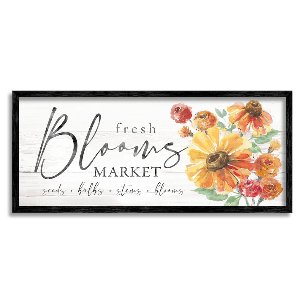 Stupell Fresh Blooms Market Seeds Bulbs Stems Flower Illustration Framed Giclee Art Design By Courtney Morgenstern