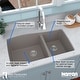 preview thumbnail 34 of 61, Karran Undermount Quartz 33 in. Double Bowl 60/40 Kitchen Sink with Bottom Grids and Strainers