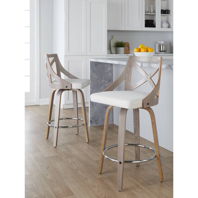 The Gray Barn Charlotte 26" Fixed-Height Counter Stool with Bent Wood Legs (Set of 2)