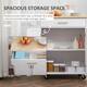 HOMCOM Kitchen Island Cart Rolling Trolley Cart with Drawer, Storage Cabinet & Towel Rack