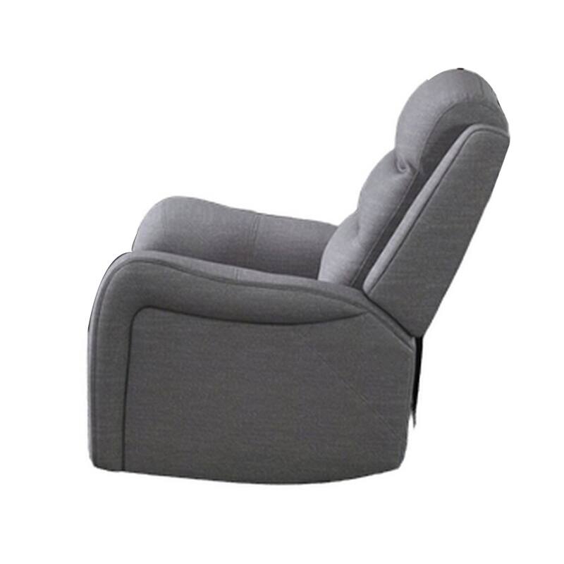Clair 2 Piece Manual Reclining Sofa and Loveseat, Solid Wood, Gray Fabric