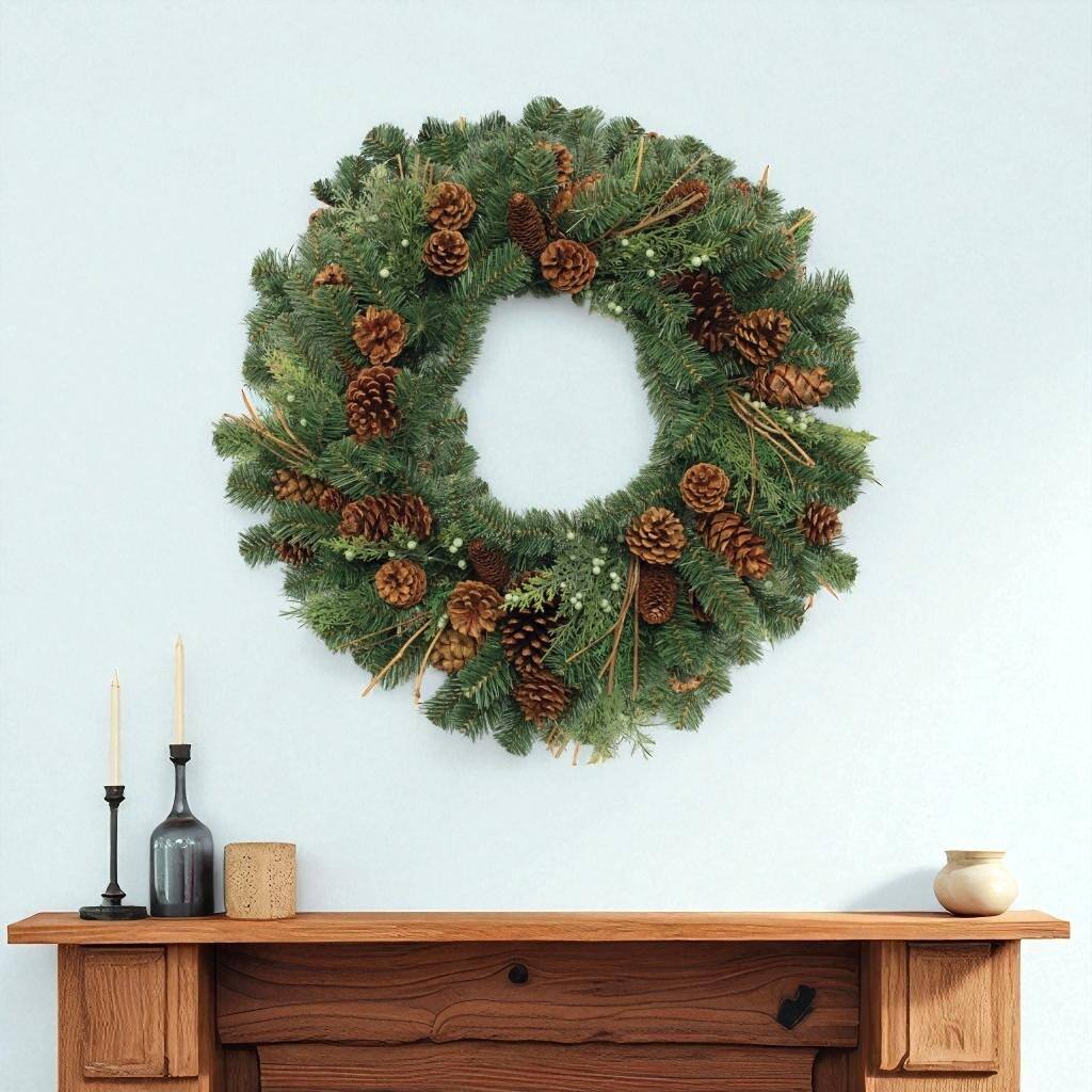 HomeRoots 32" Green And Brown Christmas Pine And Pinecone Artificial Wreath