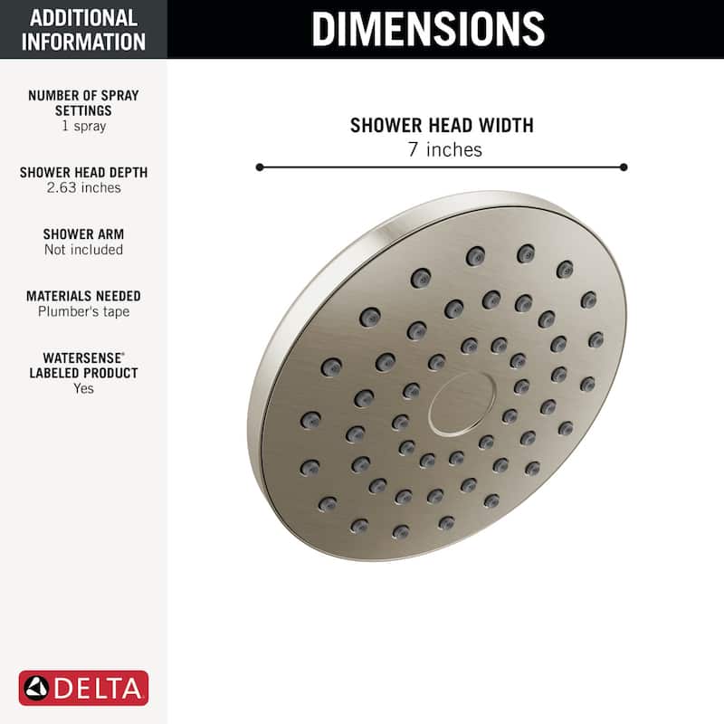 Delta 75104 PivotPro 1.75 GPM Single Function Raincan Shower Head with - Champagne Bronze