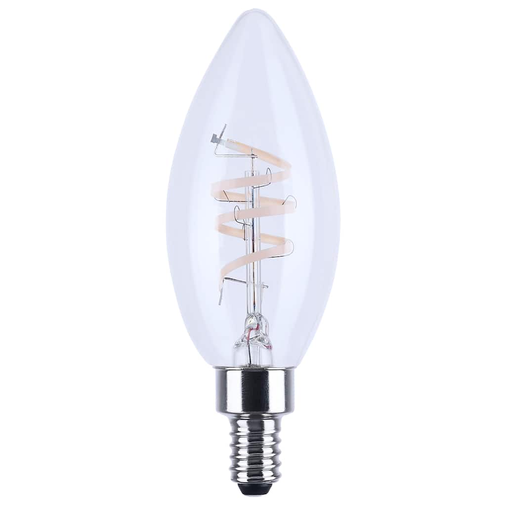 4 Watt B11 LED Reminiscent Flex Gray Coil Filament E12 3000K 120V - Clear