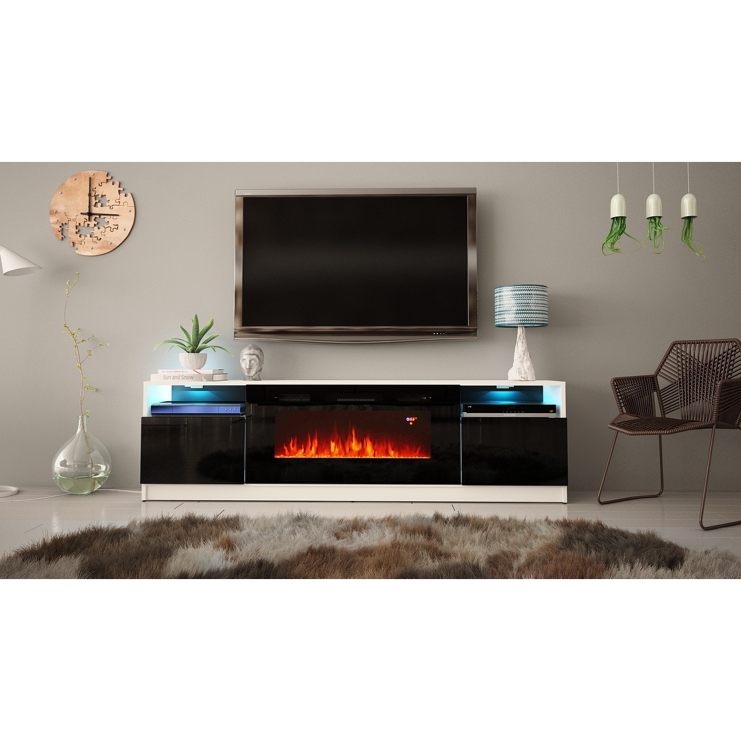 Strick Bolton Amsden Electric Fireplace TV Stand On Sale Bed
