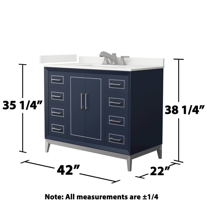 Wyndham Collection WCH515142S-QTZ-US3MXX Marlena 42" Free Standing