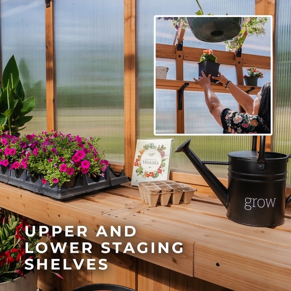 Backyard Discovery Bellerose XL 13'x11' Cedar Wood Greenhouse