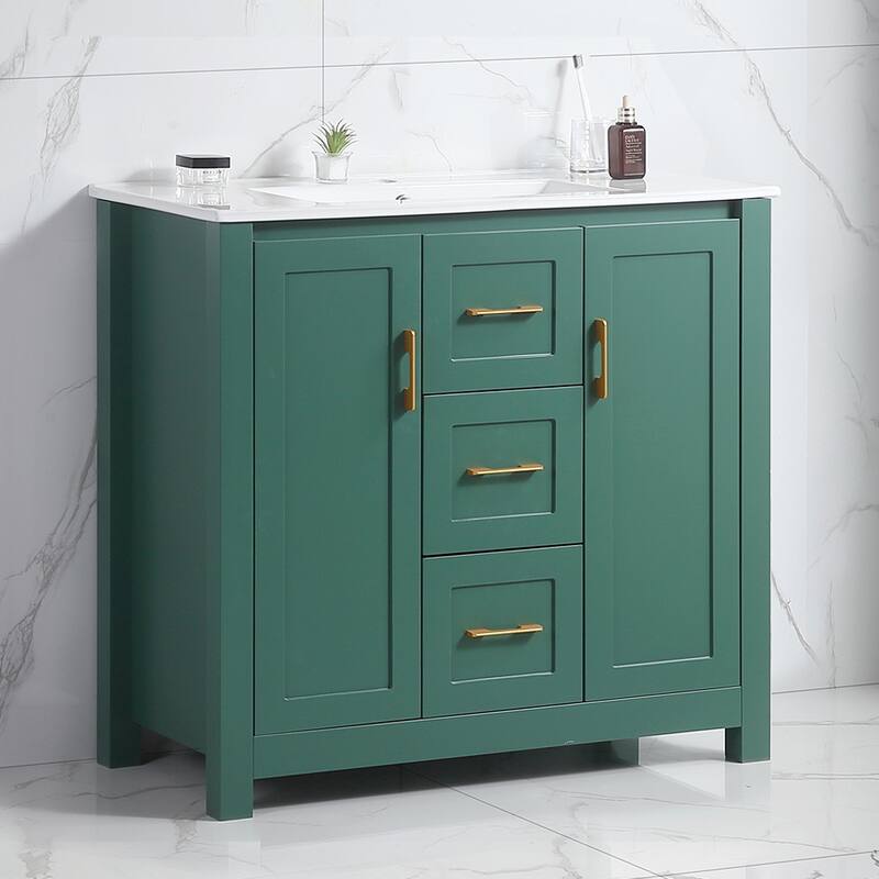 36" Bathroom Vanity with Undermount Single Sink and 2 Doors and 3 Drawers - 36''