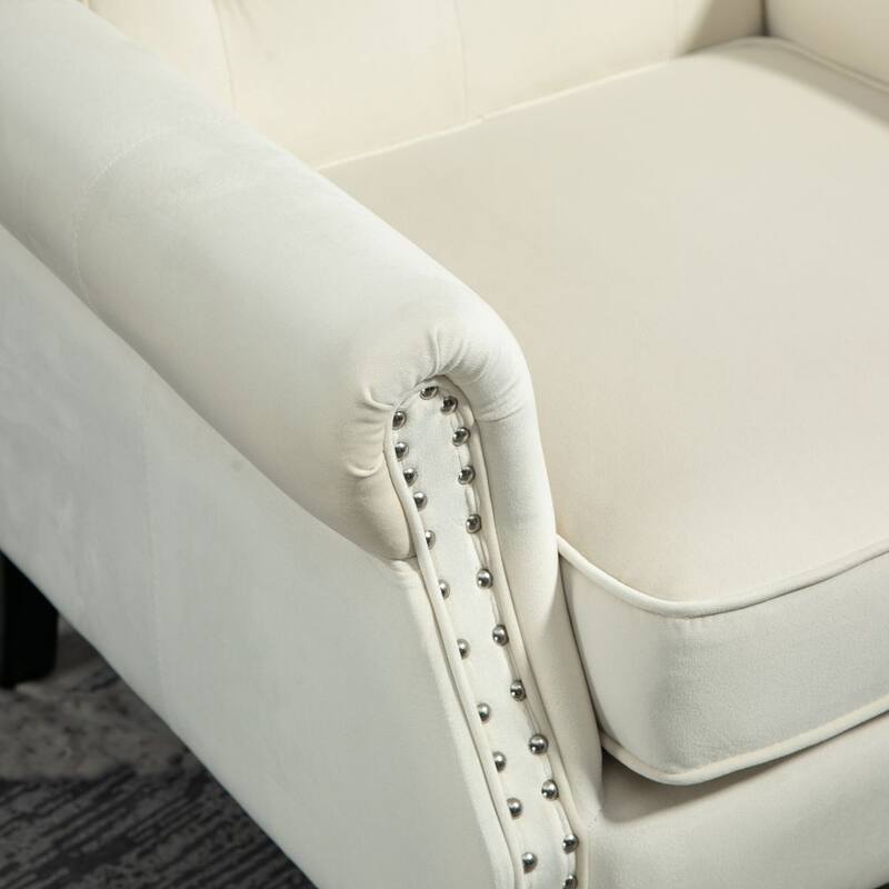 Modern Accent Chair with Sturdy Wood Legs