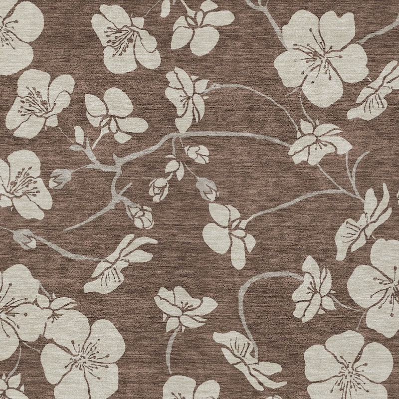 HomeRoots Floral Transitional Rectangle Outdoor Rug