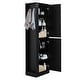 preview thumbnail 28 of 31, Modern Tall Bathroom Cabinet, Freestanding Storage Cabinet with Hooks and Adjustable Shelves, for Bathroom, White