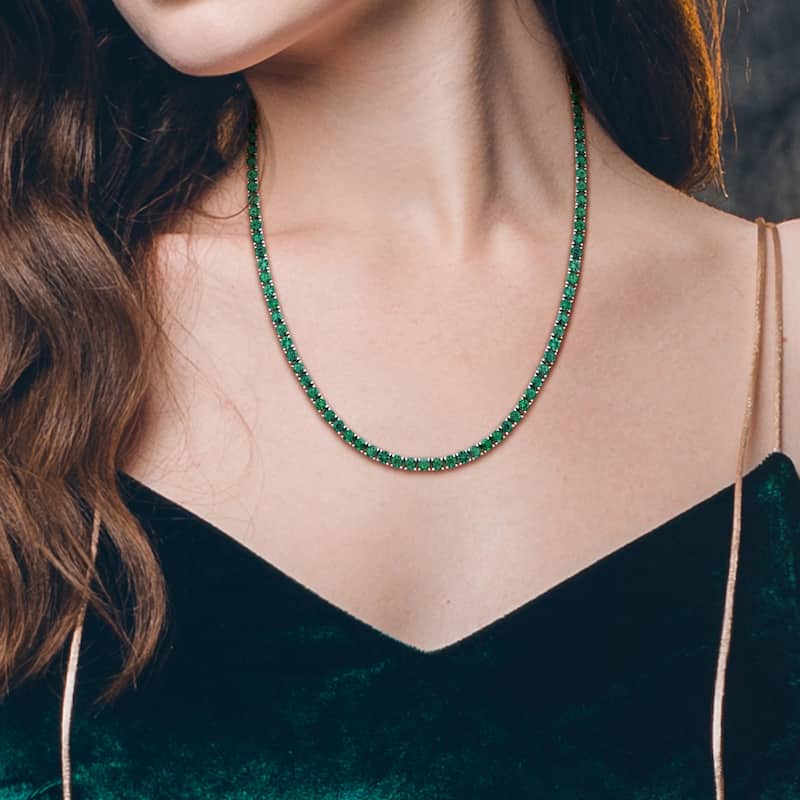 Miadora 14k or 18k White or Wellow Gold Black Diamond or Gemstone Necklace