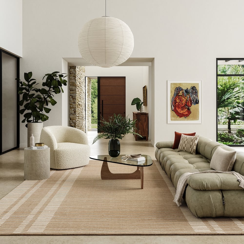 Virgo Striped Reversible Wool Area Rug