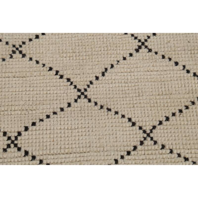 Trellis Moroccan Oriental Area Rug Handmade Modern Wool Carpet - 5'10"x 9'8"