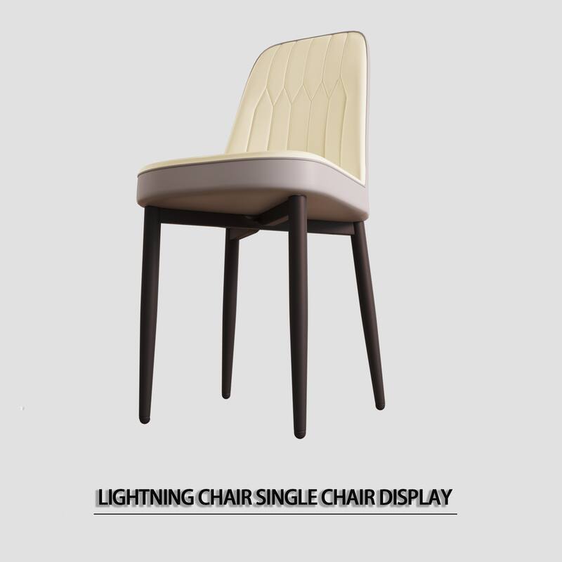 Dining Chairs Set of 4, Faux Leather Upholstered Dining Chairs with Metal Legs for Kitchen/Living Room/Restaurant