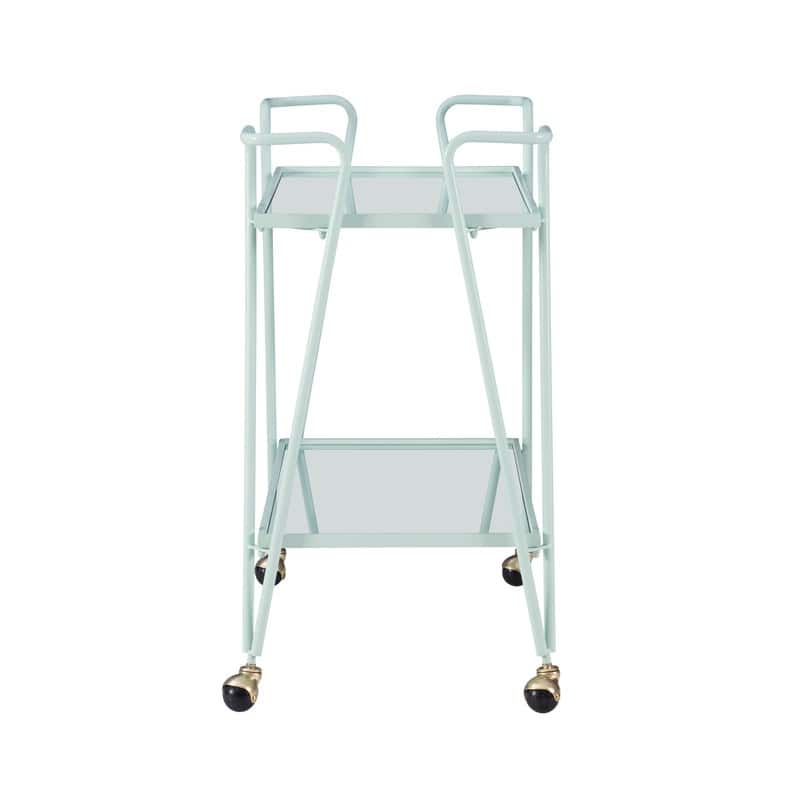 Rosa Mid-Century 2-Teir Rolling Metal Bar Cart