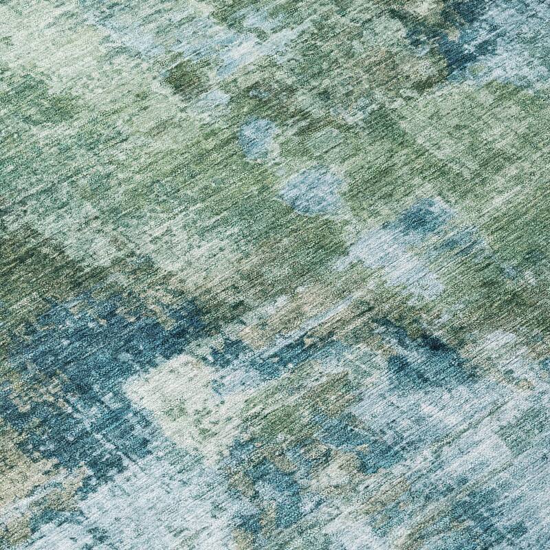 Machine Washable Indoor/ Outdoor Abstact Contemporary Chantille Rug