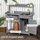 preview thumbnail 22 of 25, Outsunny Potting Bench Table with Faucet, Sink, Hooks and Storage Cabinet, Outdoor Prep Table Gardening Bench