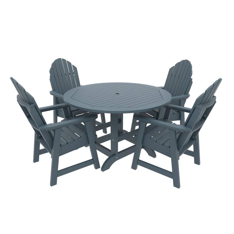 HIGHWOOD Commercial Muskoka 5-Piece Adirondack 48" Dining Set - Nantucket Blue