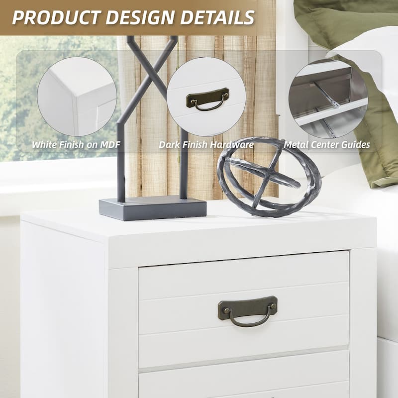 Signature Design by Ashley Binterglen White Nightstand